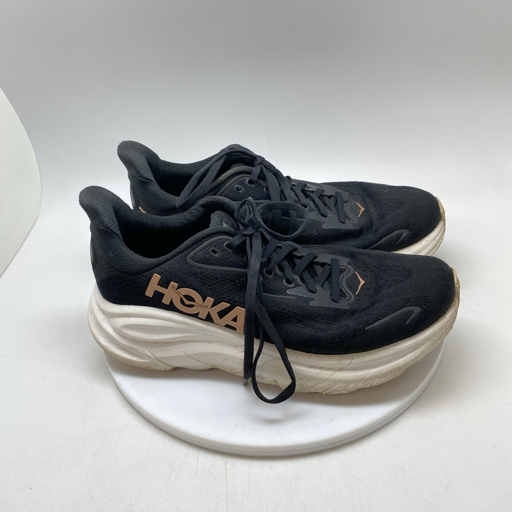Hoka One One Sneakers Womens 9.5 B Clifton 10 1162031 BRGL Black Running Shoes